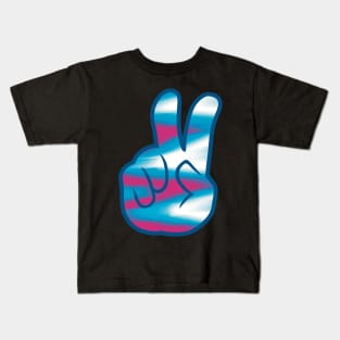 Peace Hand Sign Tie Dye Kids T-Shirt